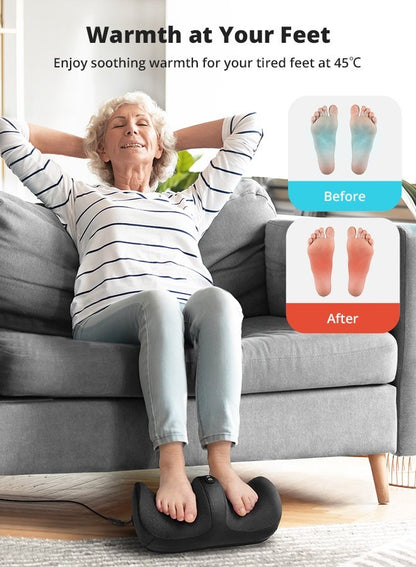 Foot Massager with Heat, Feet and Calf Massager Machine with Massage Roller