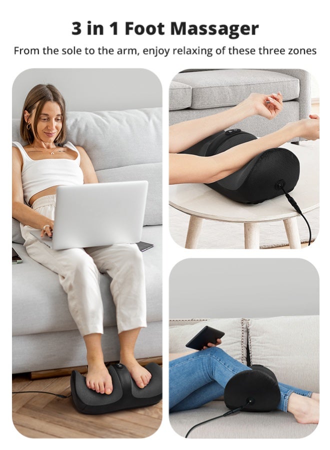 Foot Massager with Heat, Feet and Calf Massager Machine with Massage Roller