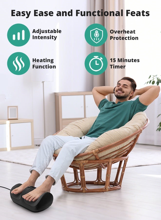 Foot Massager with Heat, Feet and Calf Massager Machine with Massage Roller